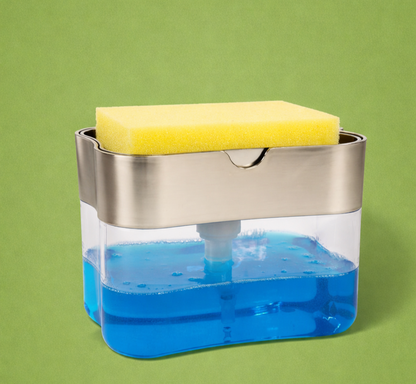 Dish Soap Dispenser and Sponge Holder for Kitchen Sink